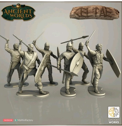 Unbemalte 54mm celt warriors - 54mm,