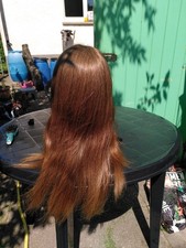 Wie NEU! 100% Echthaarperücke, Lang, Mit Pony