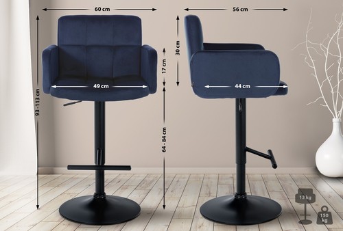 Barhocker los angeles samt - barhocker,