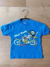 Baby T-Shirt Gr. 80 Blau Mini Macho Biker Motorrad Aufdruck Baumwolle
