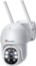 Telecamera wifi esterno con Visione Notturna a Colori, Ctronics 1080p PTZ Zoom