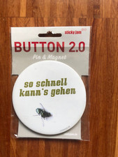 sticky jam XXL Magnet & Pin, Motiv Fliege, Kühlschrankmagnet, 11cm Durchmesser