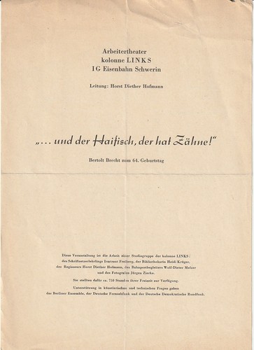 Theaterzettel und der - und,