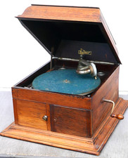 schönes Excelsior Tischgrammophon, alle Teile original, Eiche