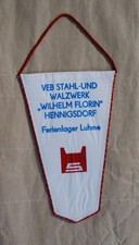 Wimpel Stahl-und Walzwerk Hennigsdorf,Ferienlager Luhme,Stahl Deine Zukunft