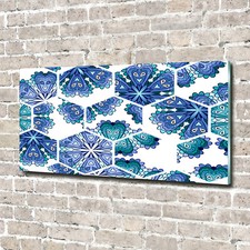 Glas-Bild Wandbilder Druck auf Glas 140x70 Deko Sonstige Mandala Elemente