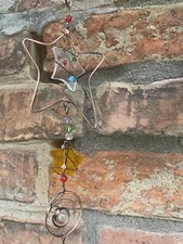 Suncatcher STERN bunt ca 70 cm Kette Mobile Fensterdeko Esoterik Metall Glas