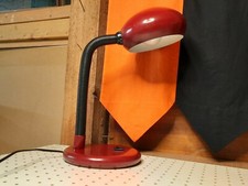 SCHMIDT Schreib/Leselampe 70s, Tischlampe Dunkelrot,Modell 7001, VINTAGE 