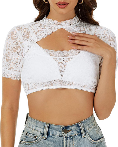 Damen dirndl bluse weiß - dirndl,