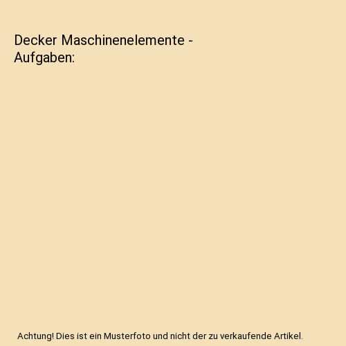 Decker maschinenelemente - decker,