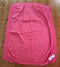 Steiff Collection Strickdecke Babydecke Kuscheldecke himbeer rot 105x81cm NEU