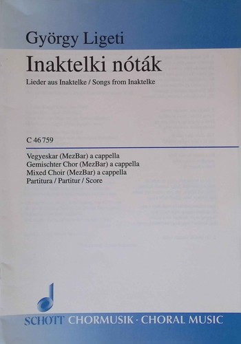Inaktelki nóták lieder aus - nóták:,