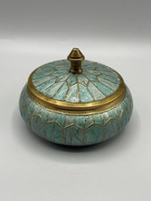 Vintage Dose Emaille Messing