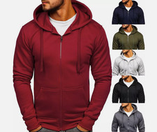 Herren Zipper Kapuzenpullover Sweatjacke Pullover Hoodie Sweatshirt Sports Top