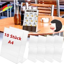 10 Stück A4 Tischaufsteller Menükartenhalter Werbeaufsteller Kartenhalter Acryl