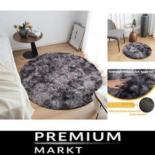 Runder Waschbarer Teppich Flauschig Hochflor Modern Weich Rutschfest Dekor