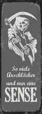 Blechschild 27x10 Sensenmann