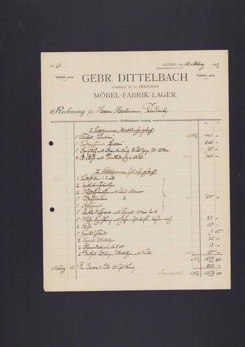 Leipzig rechnung 1917 - leipzig,,