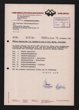 WELZOW, Brief 1987, VEB