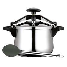 Schnellkochtopf Induktion 10 Litern, Edelstahl 18/10, 3 Sicherheitssysteme  FAGO