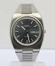 ♦ OMEGA Megaquartz 32 KHz Herren Armbanduhr Uhr Edelstahl Quartz Datum Wochentag