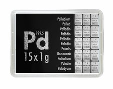 Palladium Geschenkbarren 15g Pd international 15x1 Gramm 999,5