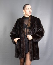 7501 SUPERIOR ECHT BLACKGLAMA NERZ MANTEL LUXUS PELZ JACKE PELZ WUNDERSCHÖN GR M