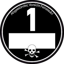 schwarze Umweltplakette 1 /