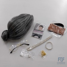 Oma Kostüm Oma Perücke Perücke Grau Oma Perücke Anziehsets Passende Perlenkette 