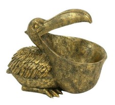 Pelikan Figur gold Schale Schüssel Skulptur Objekt Deko Urban Jungle Tier Vogel