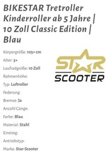 STAR SCOOTER Tretroller Kinderroller ab 5 Jahre | 10 Zoll New Gen Sport
