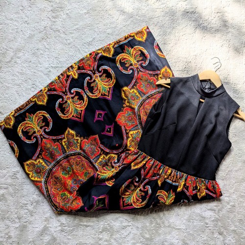 Vintage 60s 70s paisley maxi - 60s,