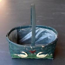 Spankorb Gänsekorb Entenkorb Korb Obstkorb Früchtekorb D27x20cm H13 cm+Henke28cm