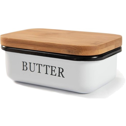 Butterdose mit holzdeckel für - holzdeckel,