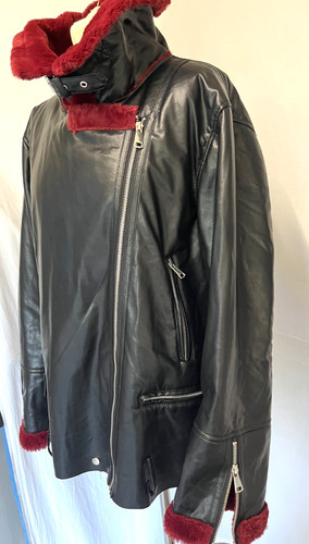 Leder fell jacke von - ,