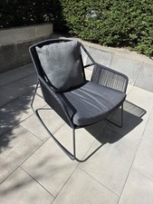 Accor  Schaukelsessel Gestell Edelstahl anthrazit Rope anthrazit . 2 Kissen grau