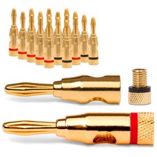 20x Bananenstecker vergoldet High End Bananas Banana für Kabel bis 6mm² 24K  DE