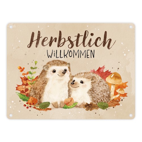 Igel paar metallschild - igel,