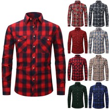 Herren Plaid Thermohemd Holzfällerhemd Flanell Karohemd Freizeithemd Arbeitshemd