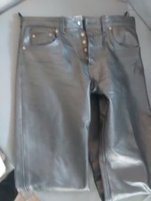 Lederjeans Herren Gr 36 SCHWARZ Marke Nashville Kraeftiges Leder Vintage