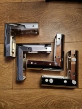 4 × Metall Chrom L Form Eckfüße Beine für Möbel Sofas Bett Stühle Hocker