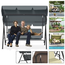 Hollywoodschaukel 3-Sitzer Gartenschaukel Schaukel Schaukelbank mit Sonnendach