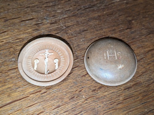 Amulett reliquie holz miniatur - reliquie,