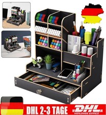 Schreibtisch Organizer aus Holz Büro Organizer Dokumentenablage Stifthalter ﻿