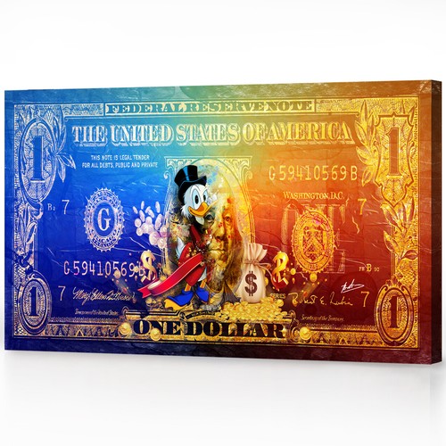 Dollar duck leinwand bilder - dollar,