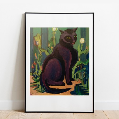 Bobby die schwarze katze druck - schwarze,