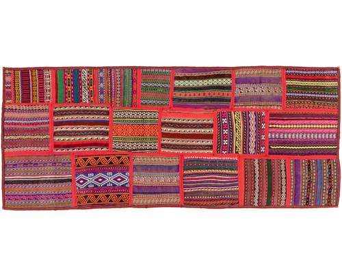 Afghan patchwork rug 90x220 - afghan,