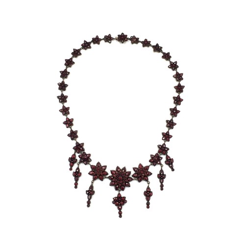 40cm antik collier granat - collier,