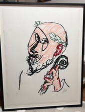 Bassist, Farblithografie  von