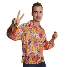 HIPPIE SHIRT HERREN # Karneval Flower Power 60er 70er Jahre Kostüm Party Gr. S-M
